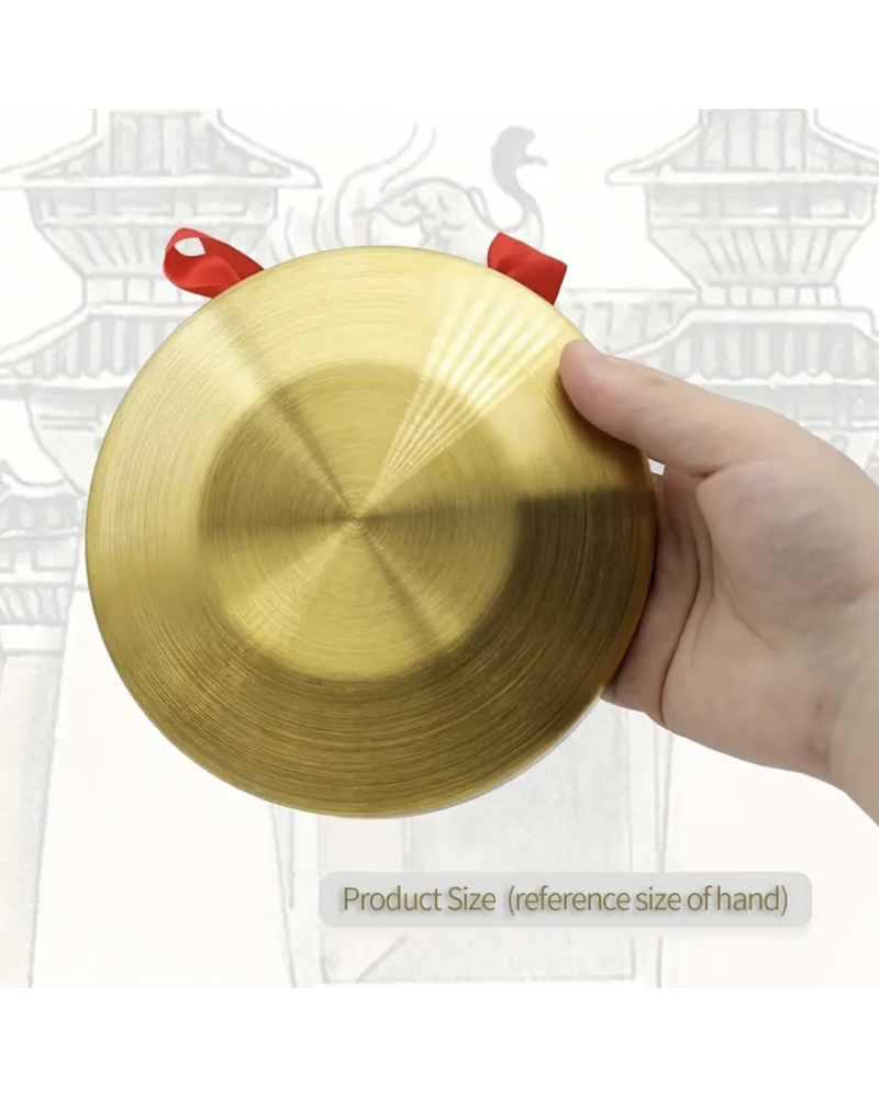 15cm 5.9in Chinese Traditional Percussion Instrument Gong With Wooden Hammer Beater Mallet & Hanging String